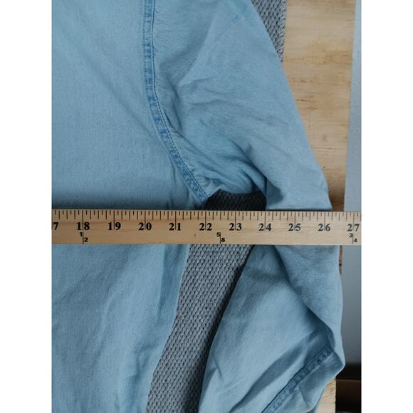 Texas Authentic Dry Goods Vintage Denim Shirt Mens Large Distressed Western - Picture 12 of 15